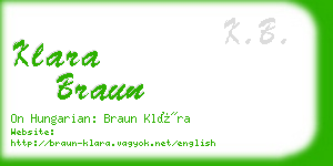 klara braun business card